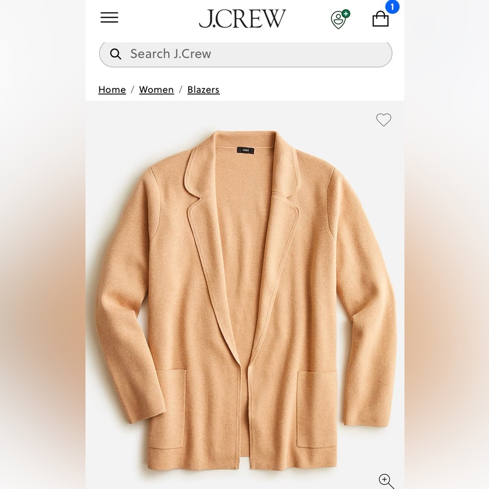 J.Crew Knit Blazer in Camel (Merino Wool Blend)